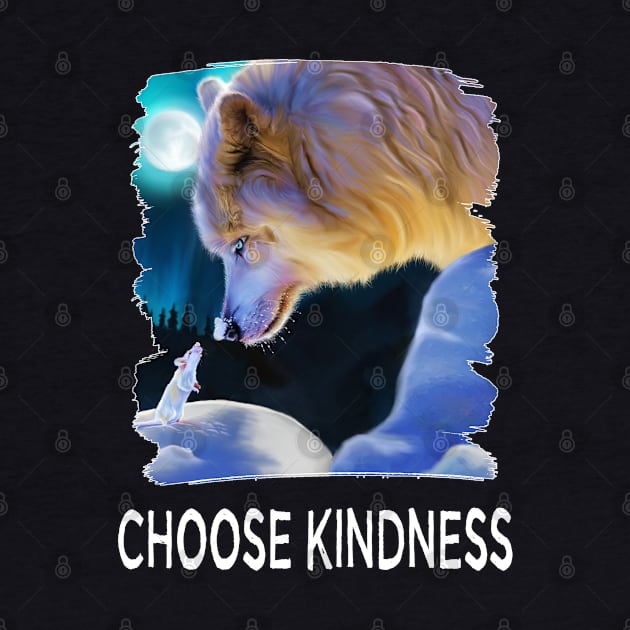 Choose Kindness Beautiful White Fox Cute Mouse by egcreations